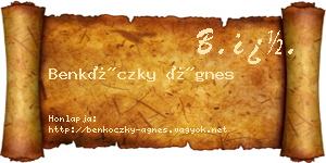 Benkóczky Ágnes névjegykártya
