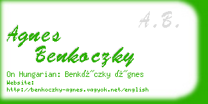 agnes benkoczky business card